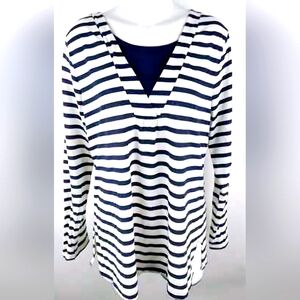 Blue and white stripped top